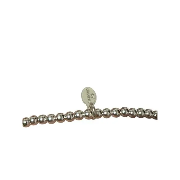 925 Sterling Silver Beaded Stretch Stacking Bracelet - Picture 5 of 7